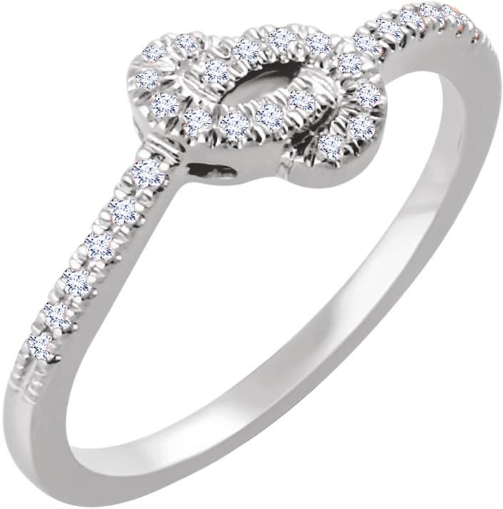 14K Rose 1/6 CTW Natural Diamond Knot Ring