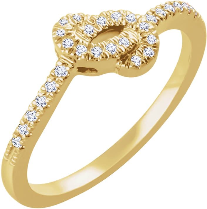 14K Rose 1/6 CTW Natural Diamond Knot Ring