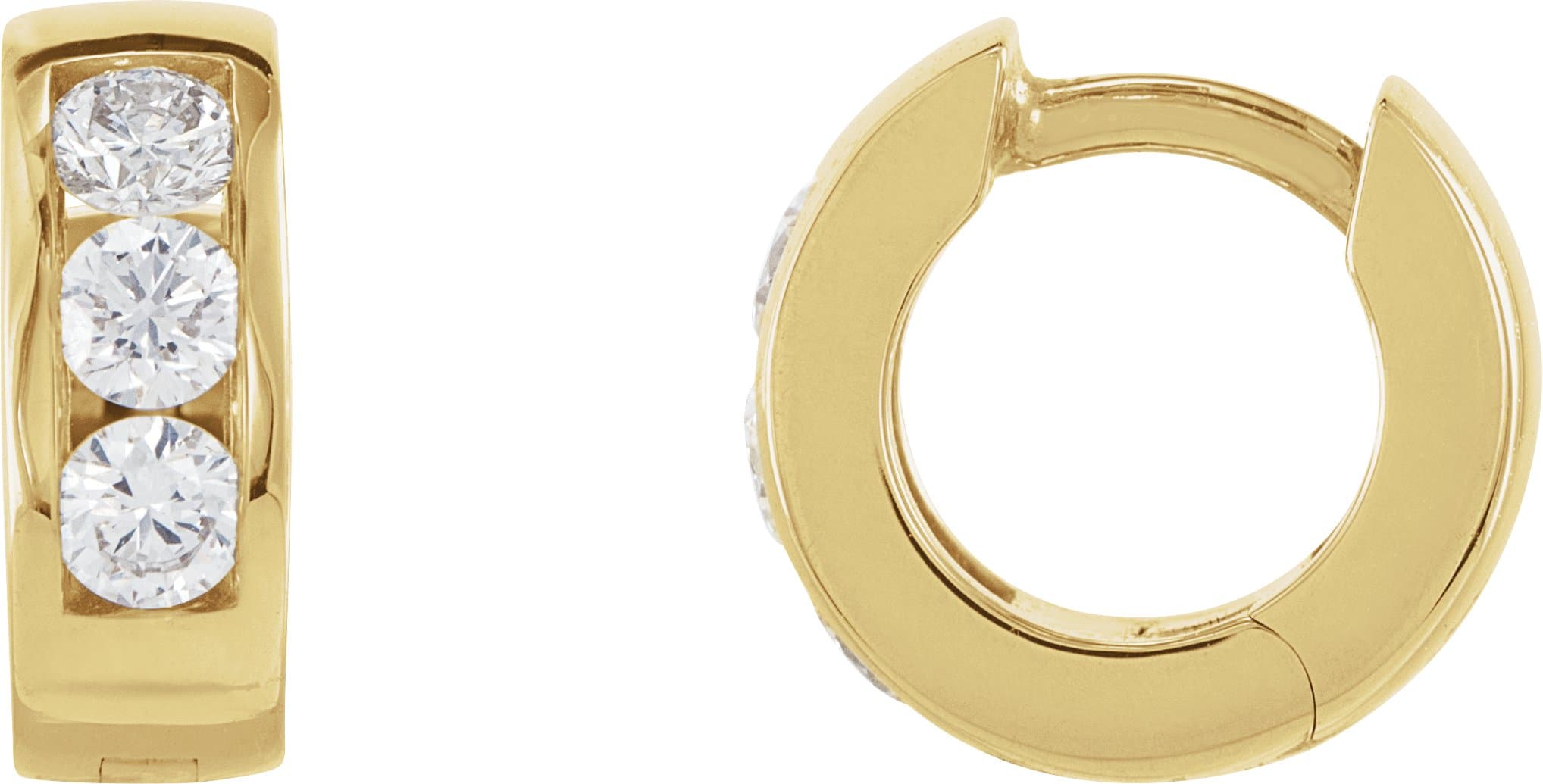 14K Rose 1/3 CTW Lab-Grown Diamond 10 mm Hinged Hoop Earrings