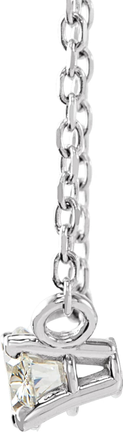 Natural Diamond Solitaire Necklace in Platinum — view 3