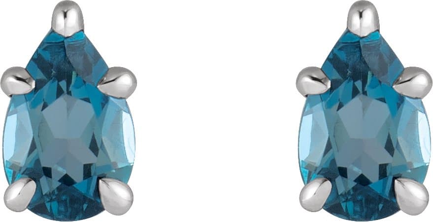 Pear 5-Prong Claw Stud Earrings view 2