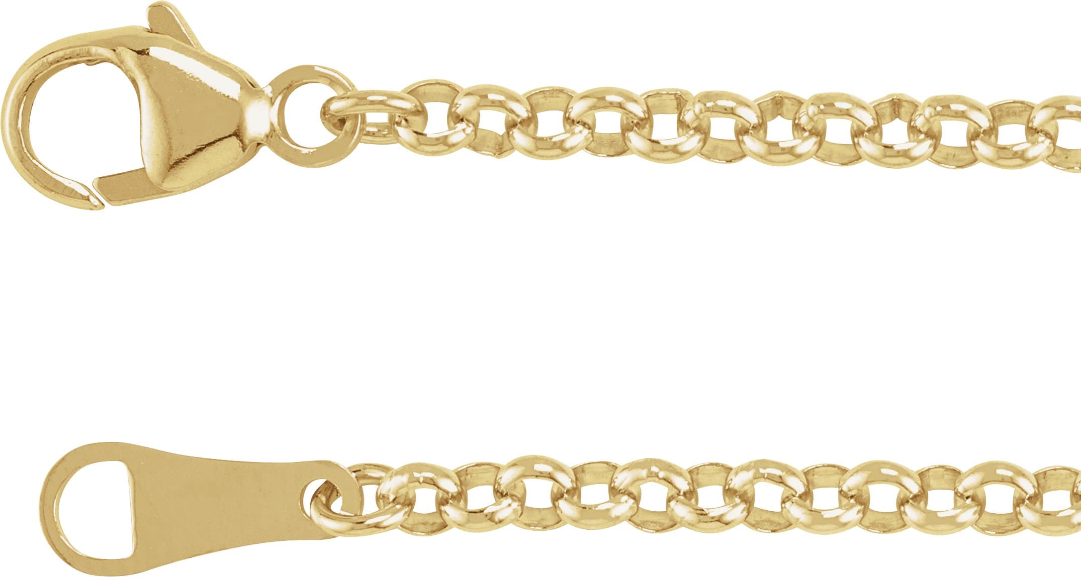 18K White 2.4 mm Rolo 16" Chain