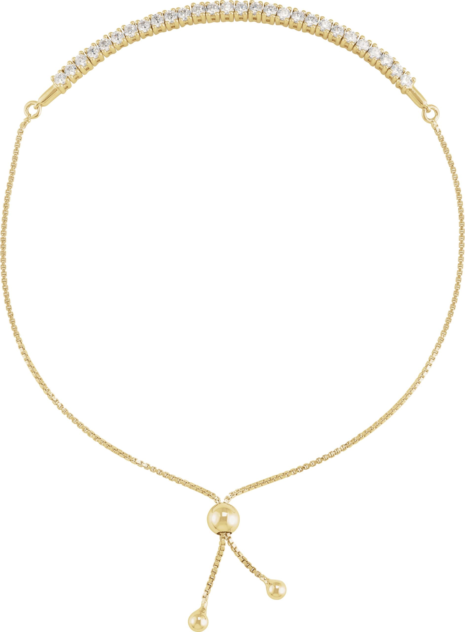 14K Rose 1 CTW Lab-Grown Diamond Bolo 9 1/2" Bracelet