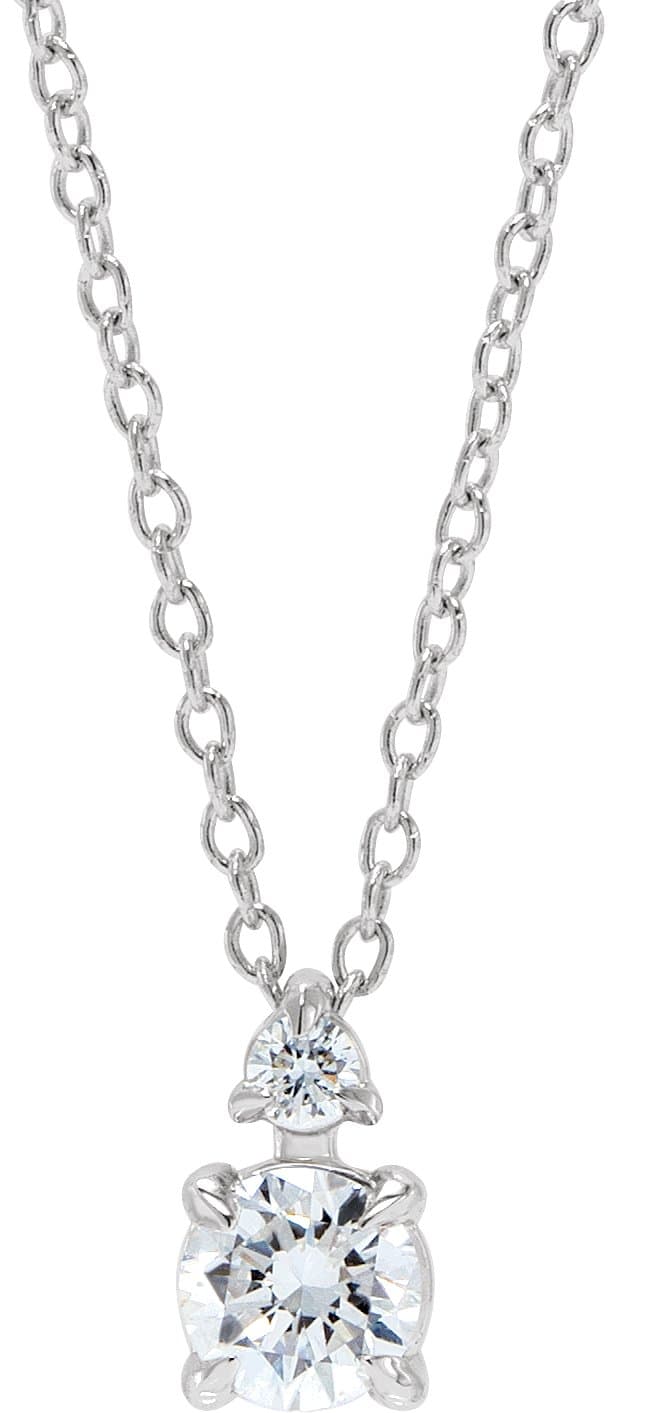 14K Rose 1 CTW Lab-Grown Diamond Claw-Prong 16-18 Necklace