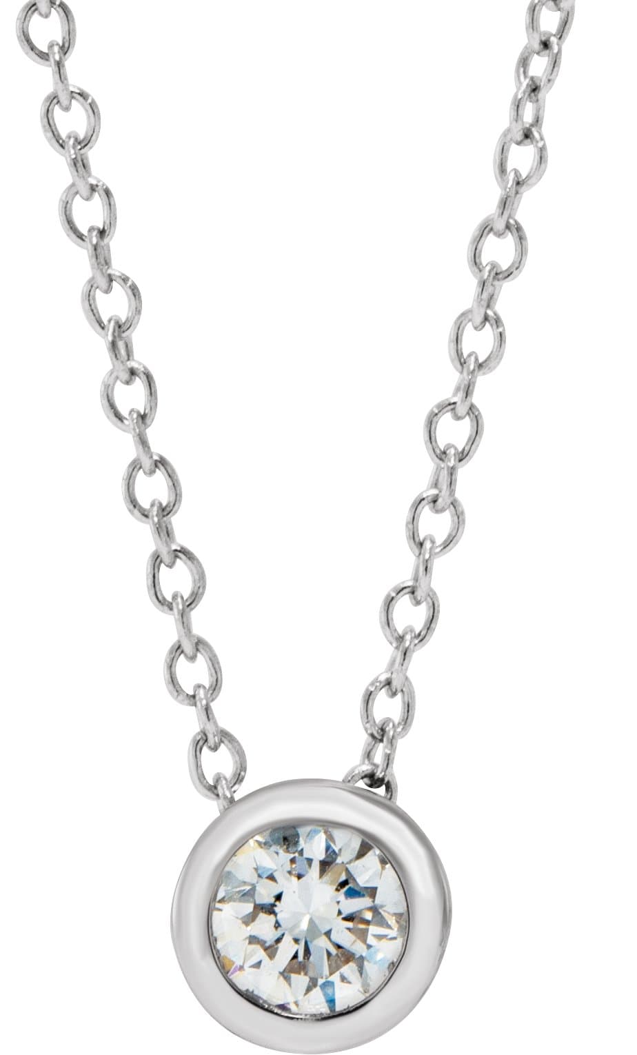 14K Rose 1 CT Lab-Grown Diamond Solitaire 16-18 Necklace