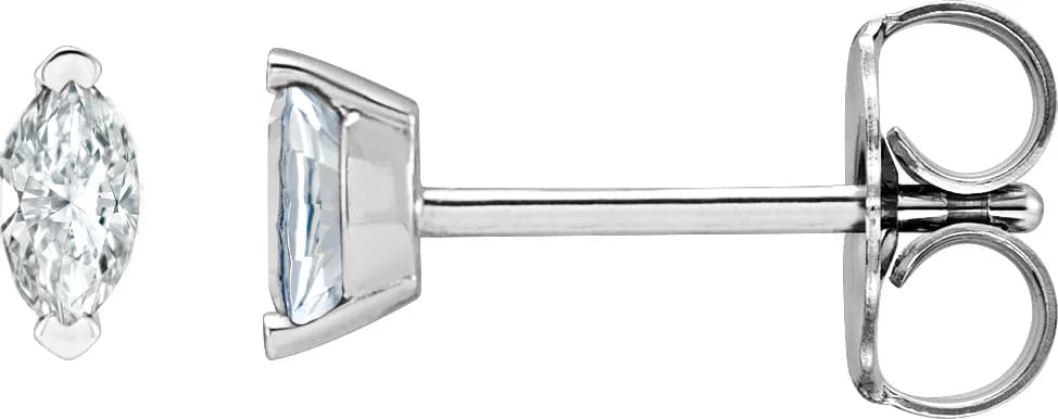 Solitaire V-Prong Stud Earrings, view 2