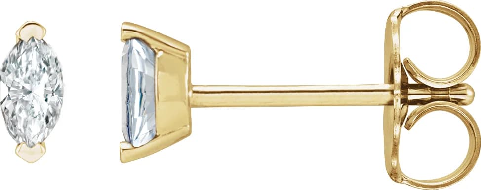 Solitaire V-Prong Stud Earrings, view 2