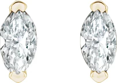 Solitaire V-Prong Stud Earrings, view 3