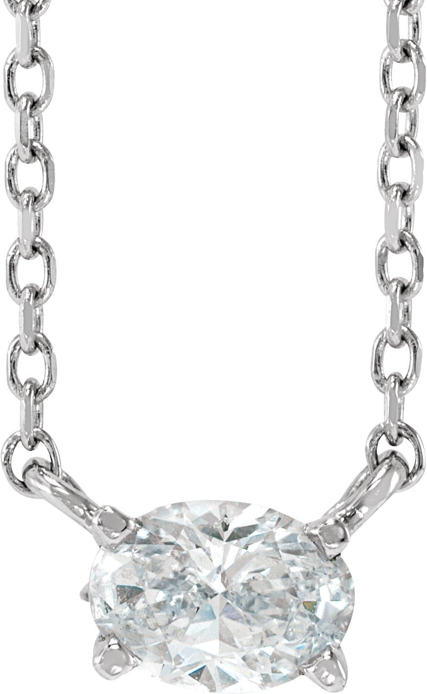 14K Rose 1/2 CTW Lab-Grown Diamond Solitaire 16-18 Necklace