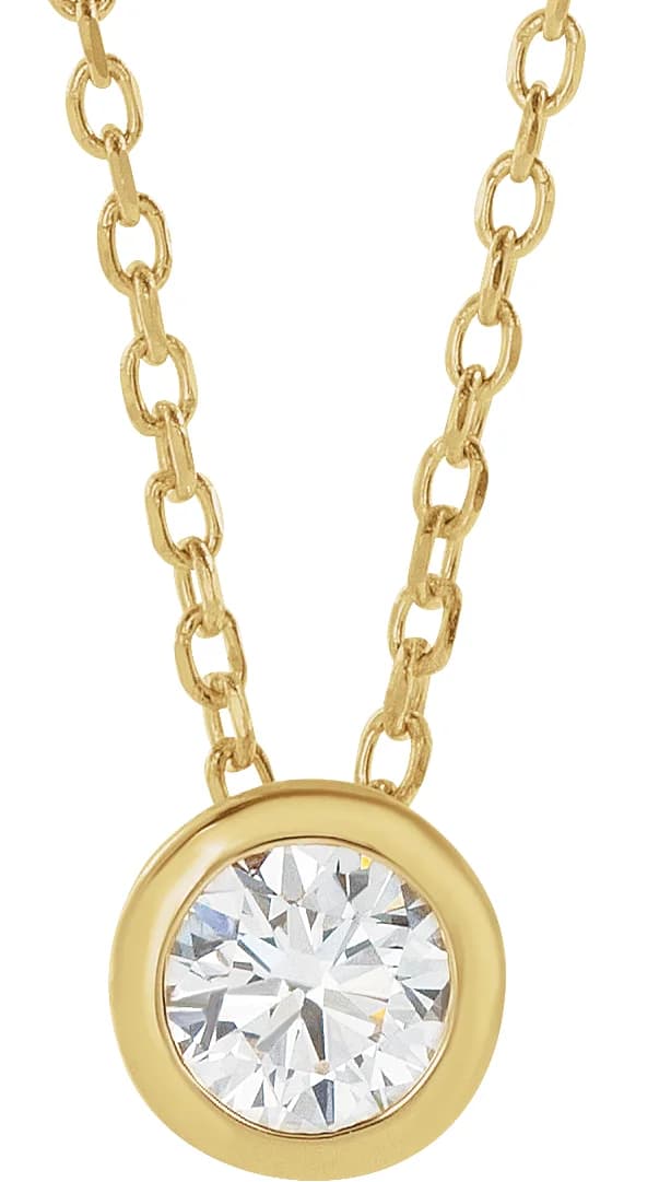 Solitaire Bezel-Set Necklace