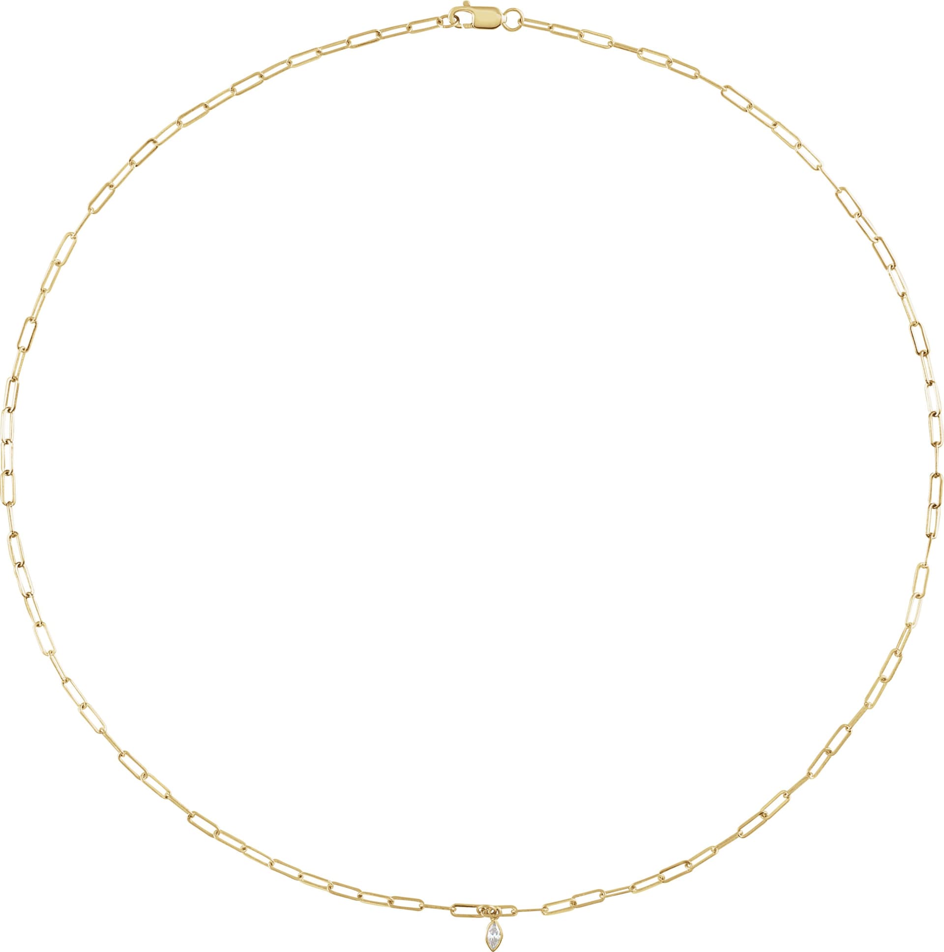 14K Rose .07 CT Natural Diamond Micro Bezel-Set 16 Necklace