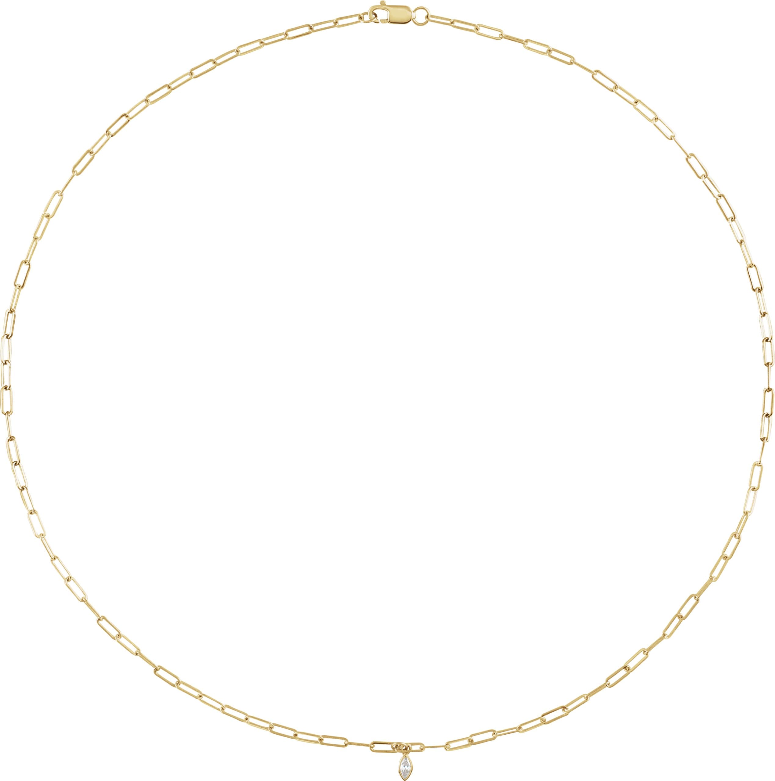14K Rose .07 CT Natural Diamond Micro Bezel-Set 16 Necklace
