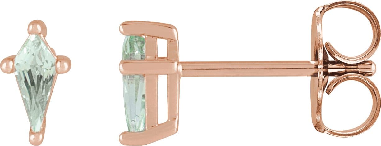 14K Rose Lab-Grown Emerald Earrings