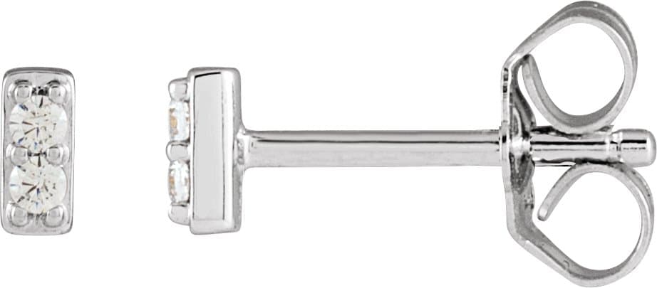 14K Rose .06 CTW Natural Diamond Bar Earrings