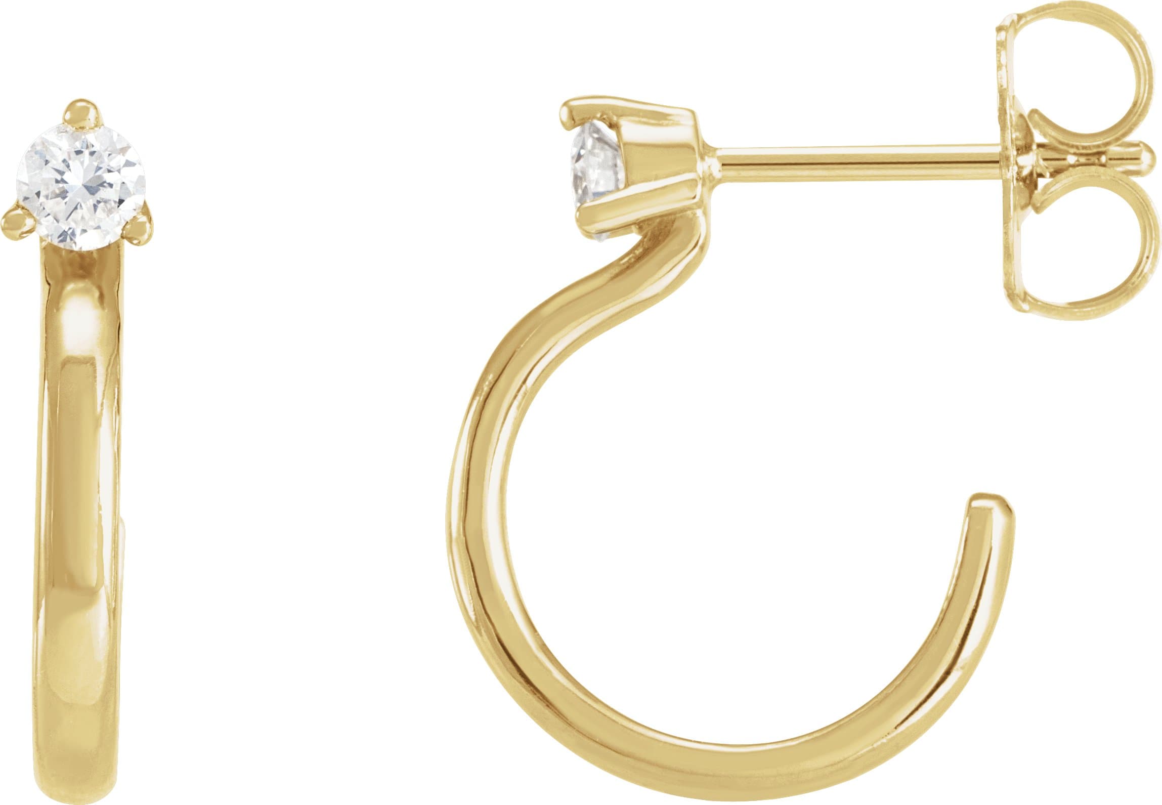 14K Rose .06 CTW Natural Diamond Hoop Earring