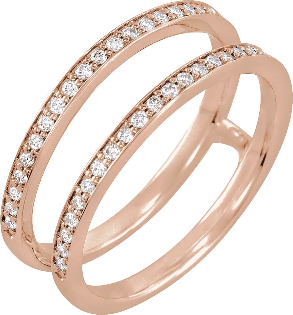 14K Rose 1/5 CTW Lab Grown Diamond Ring Guard