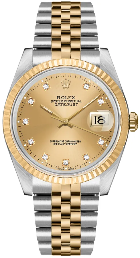 A pre-owned Rolex Datejust watch, reference 16233, Gold Anniversary Diamond dial