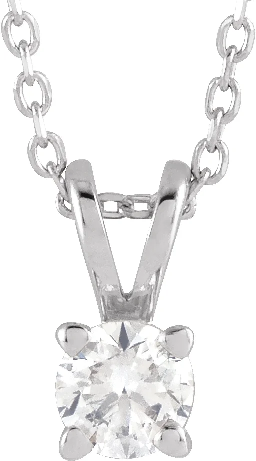 Solitaire Necklace in 14K White Gold