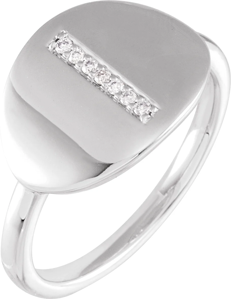 Accented Initial Signet Ring