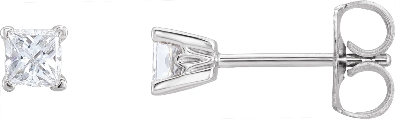 Square 4-Prong V-End Scroll Setting® Stud Earrings