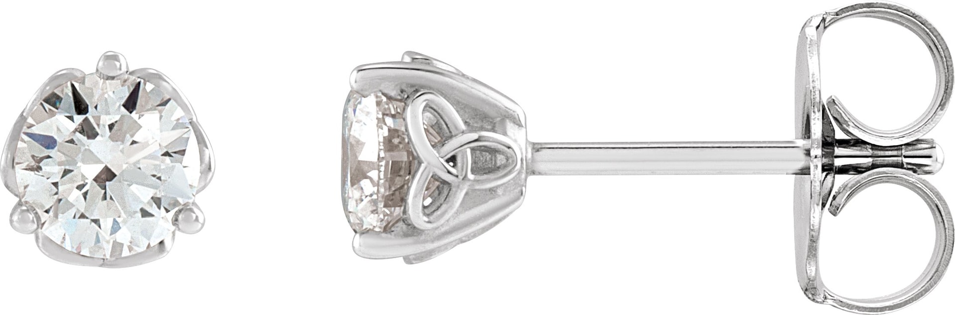 Round 3-Prong Celtic-Inspired Stud Earrings