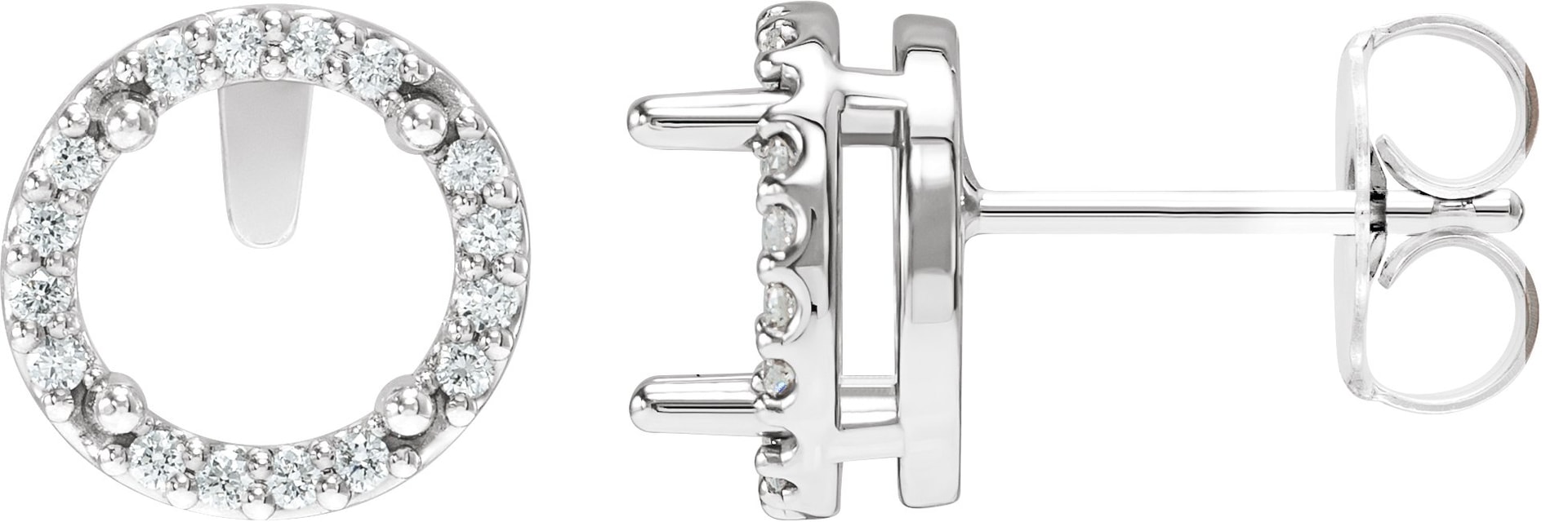Round Halo-Style Low Stud Earrings