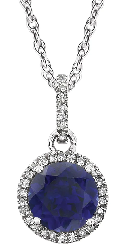 Halo-Style Birthstone Necklace