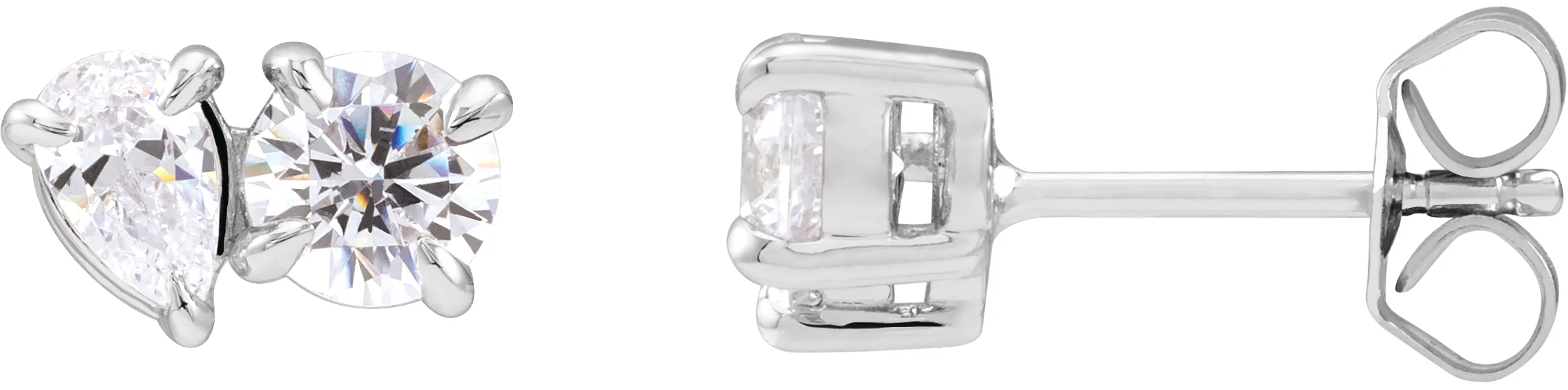 Lab-Grown Diamond Two-Stone Stud Earrings