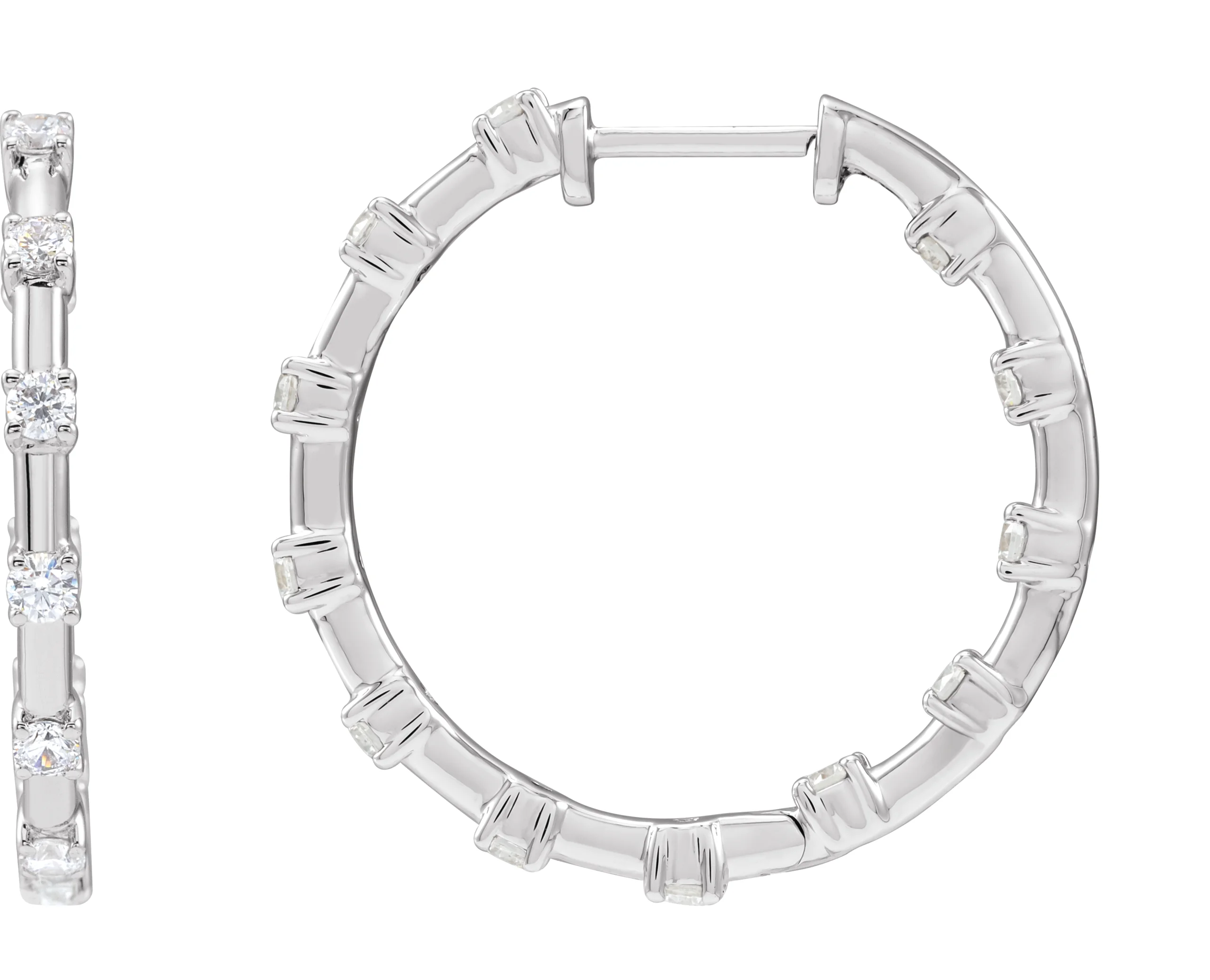 Lab-Grown Diamond Inside-Outside Hoop Earrings