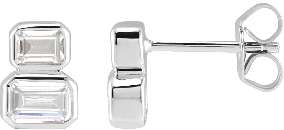 Lab-Grown Diamond Two-Stone Stud Earrings