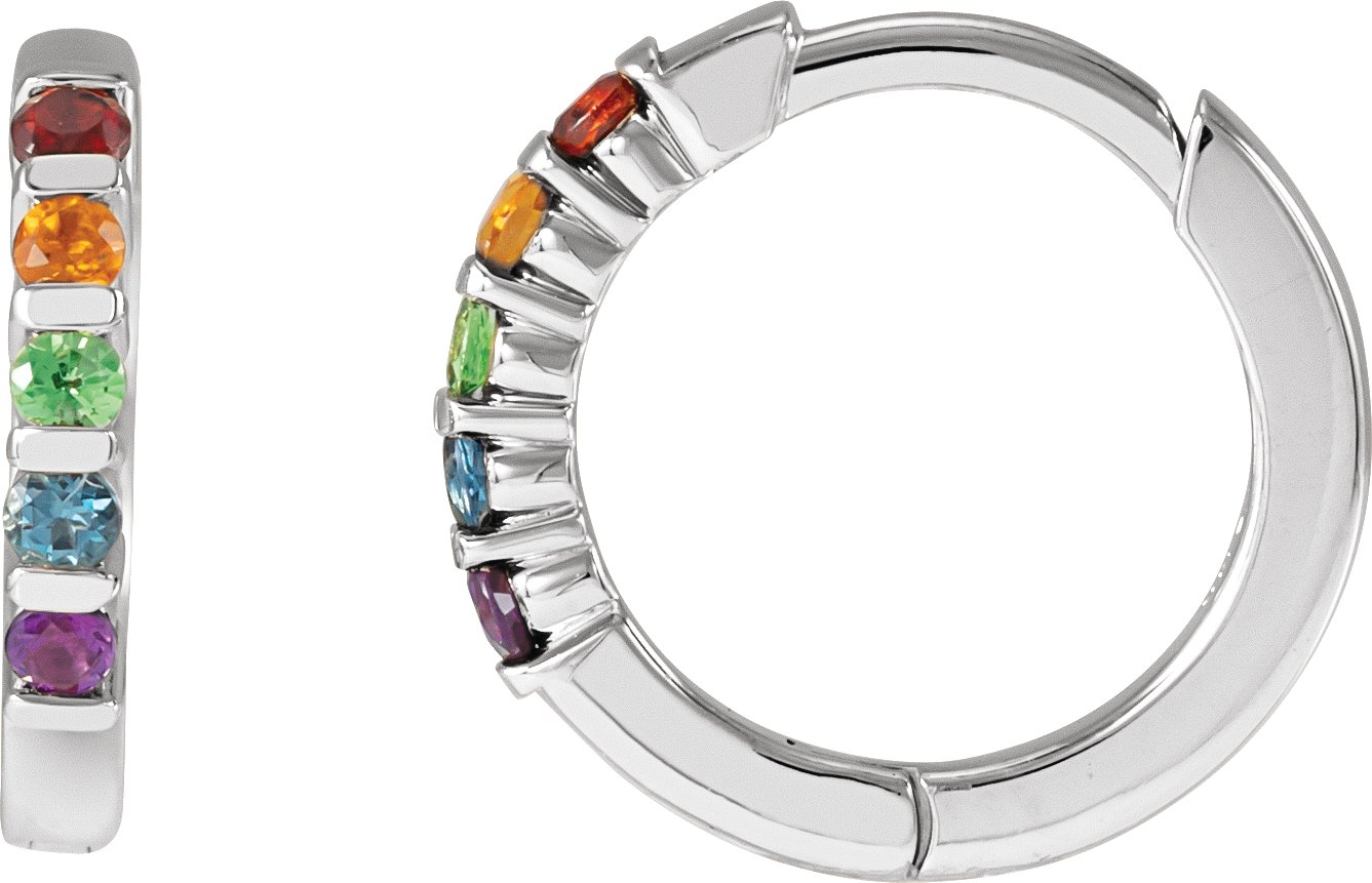 Rainbow Huggie Earrings