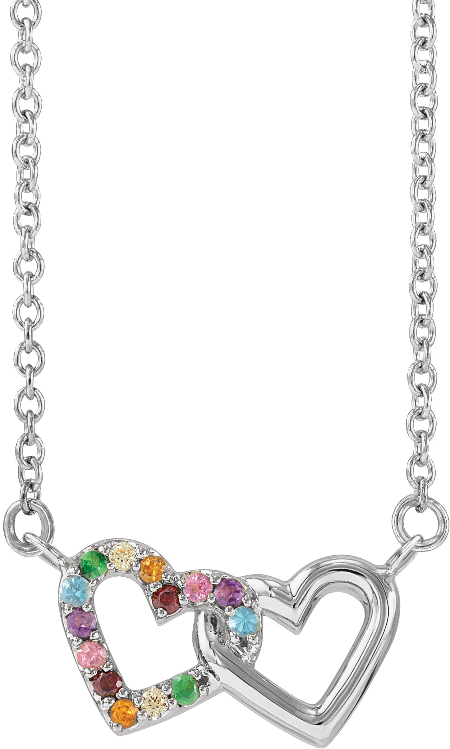 Rainbow Double Heart Necklace