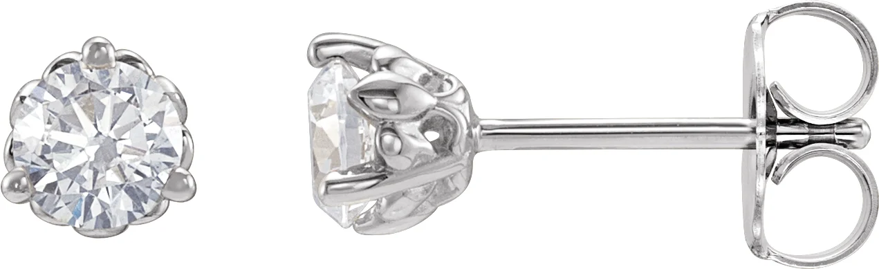 Round 3-Prong Fleur-de-lis Earrings