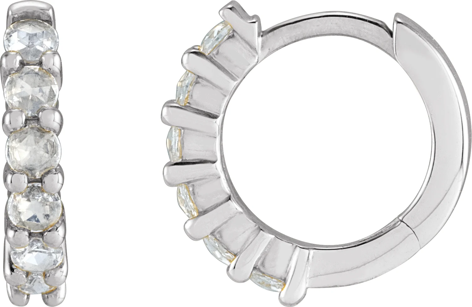 Cabochon Hinged Hoop Earrings