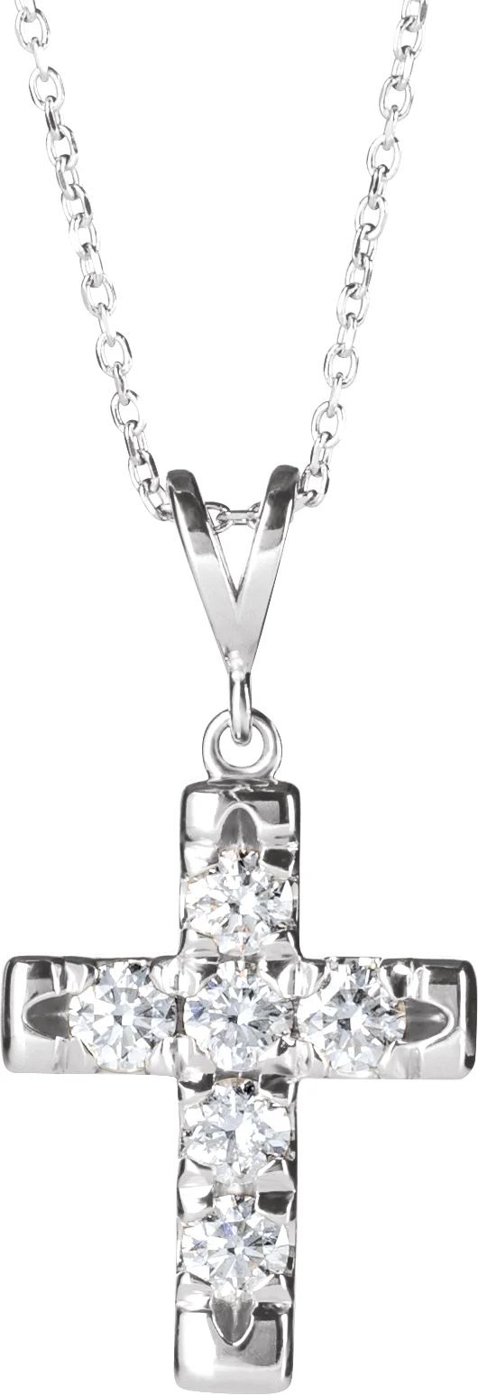 French-Set Cross Necklace