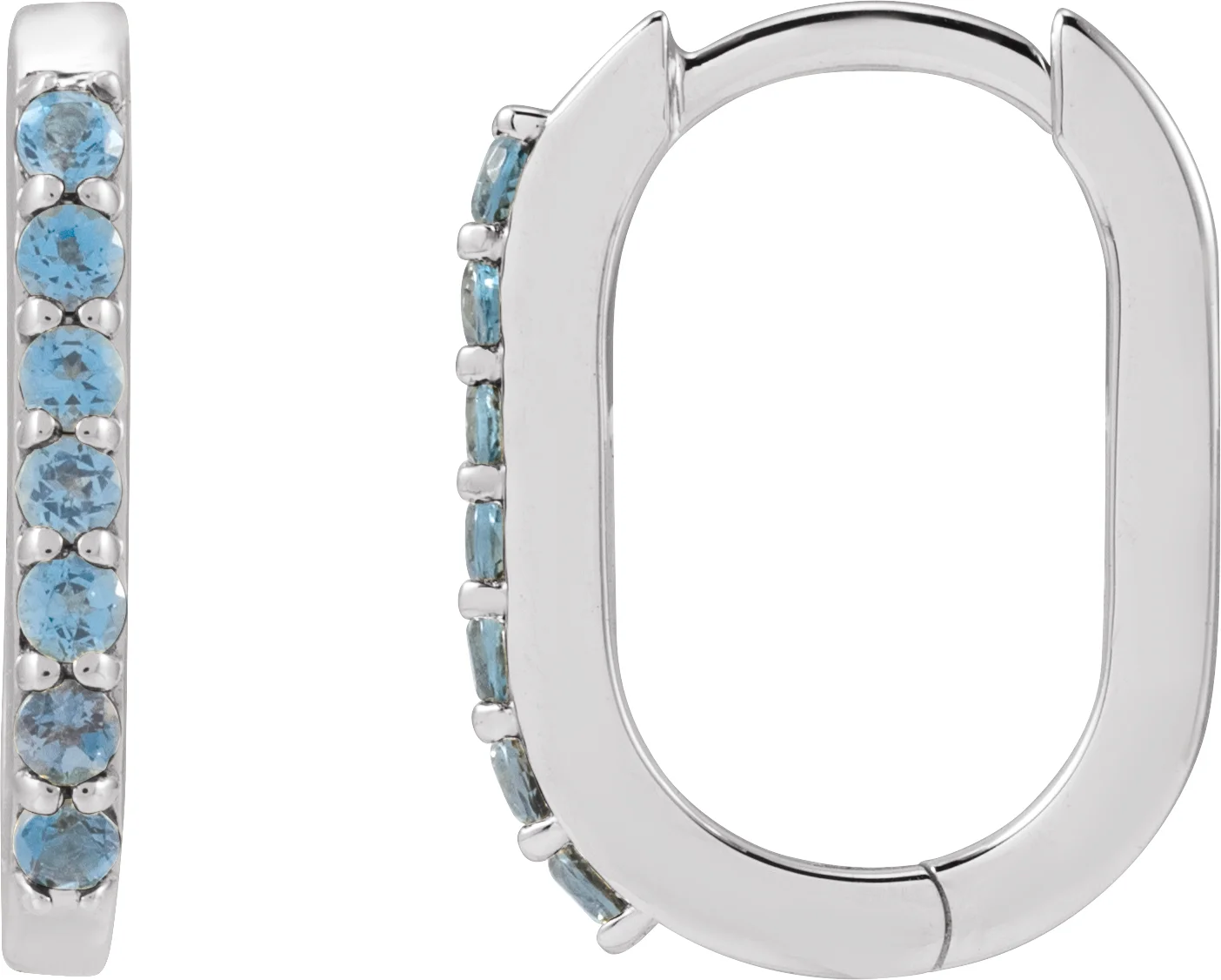 Accented Elongated Hoop Earrings