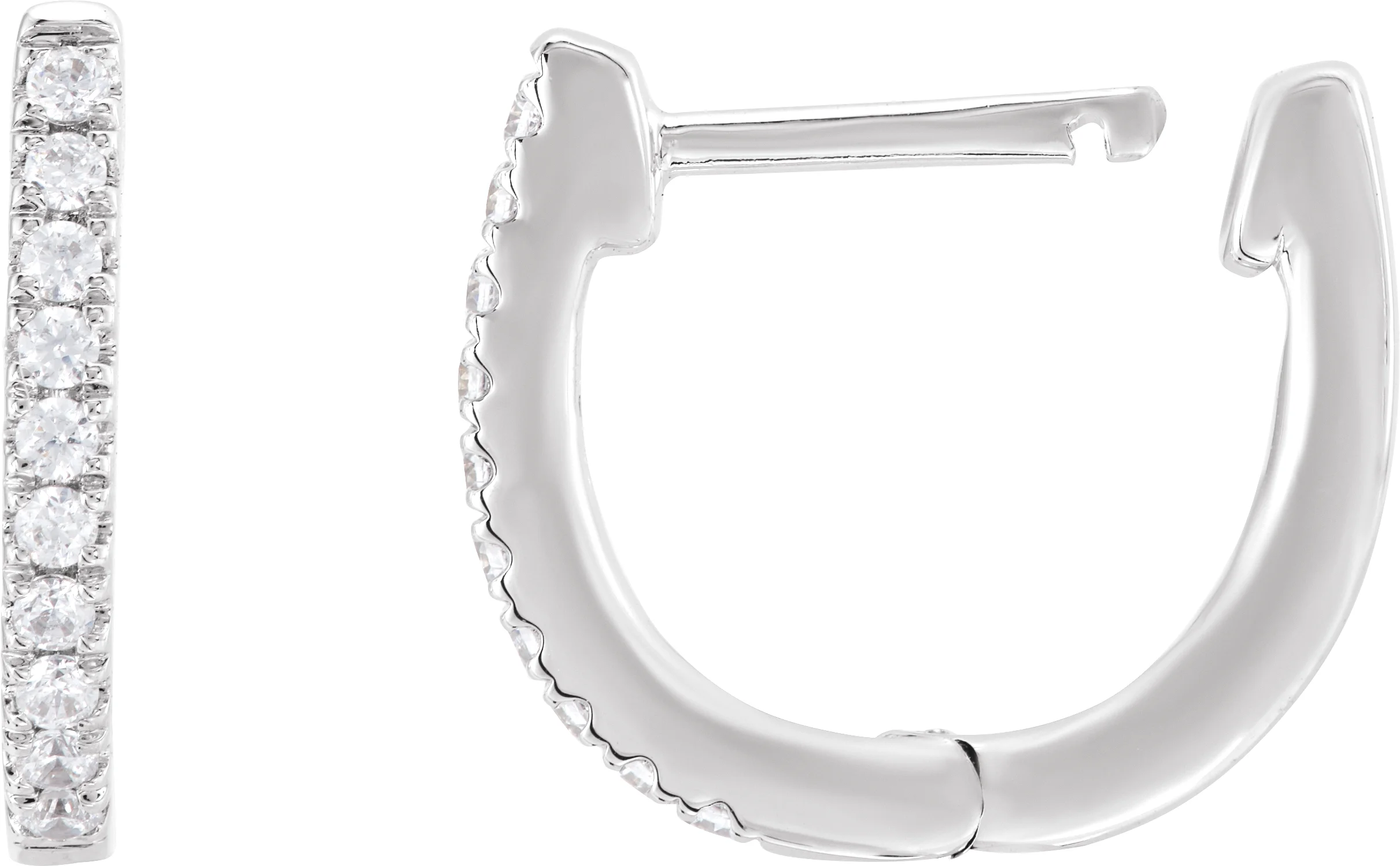Accented U-Hoop Earrings