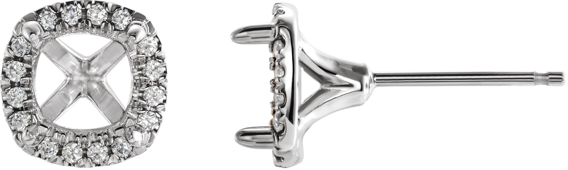 Square Halo-Style Earrings