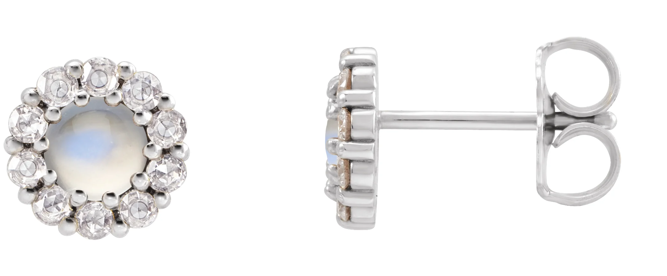 Rose-Cut Halo-Style Earrings