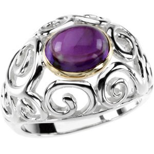 Solitaire Scroll Ring