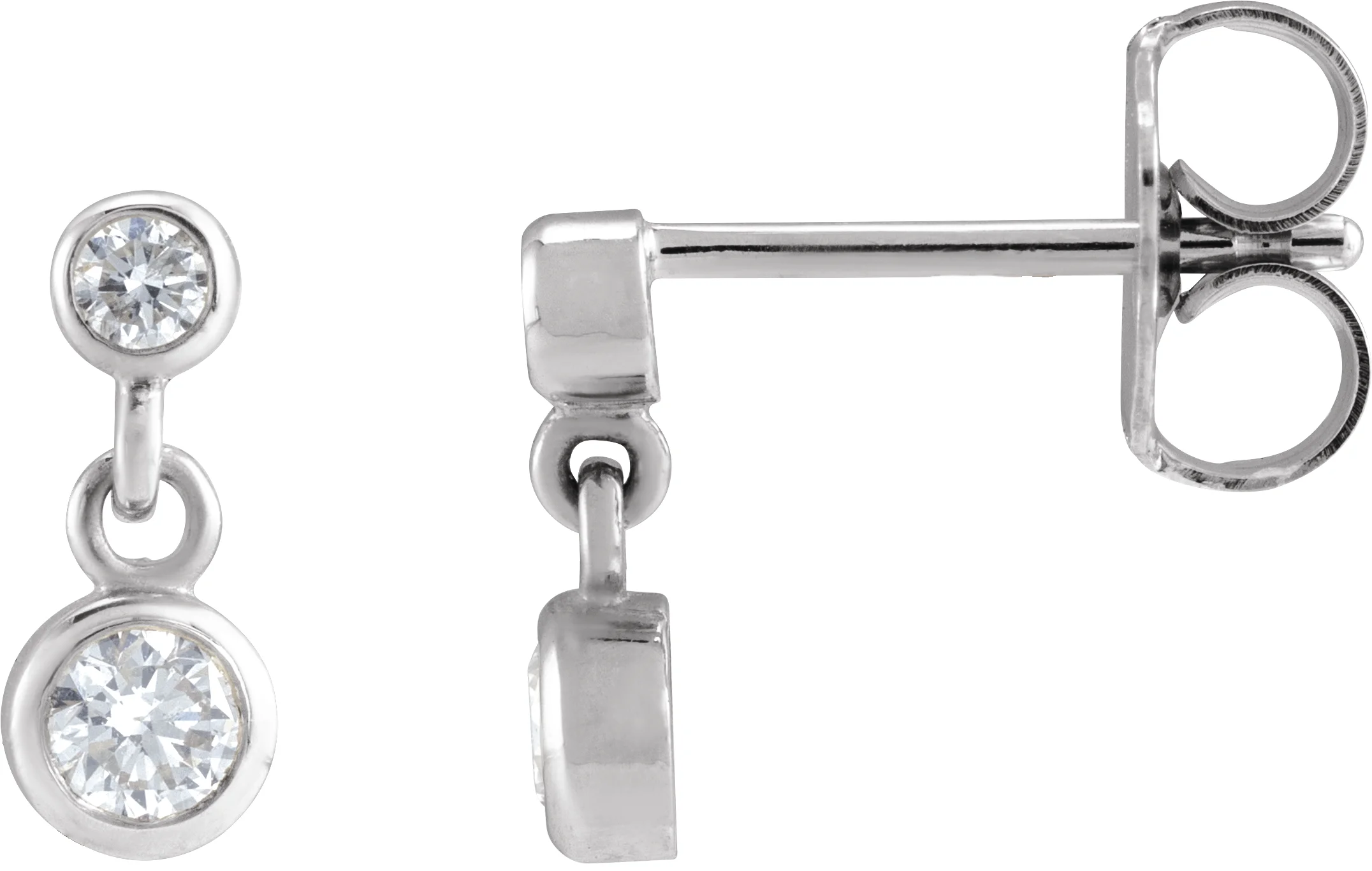 Two-Stone Bezel Set Earrings