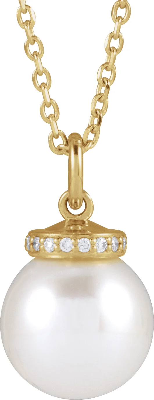 Hidden Halo-Style Pearl Necklace