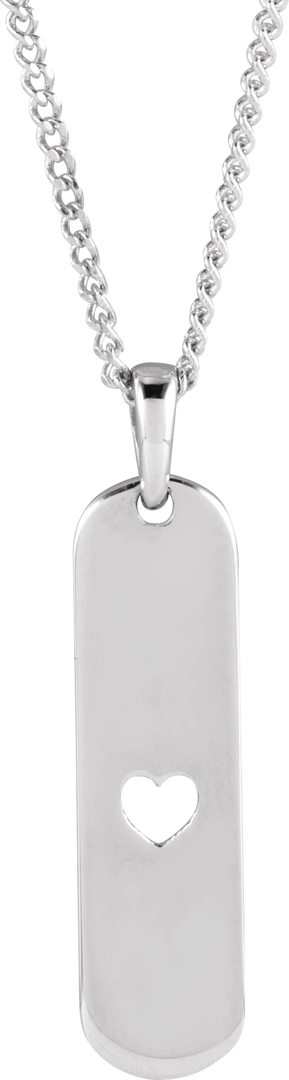 Engravable Heart Bar Necklace