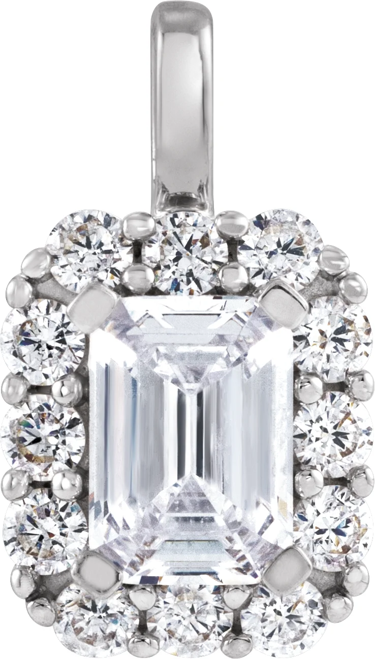 Lab-Grown Diamond Halo-Style Pendant