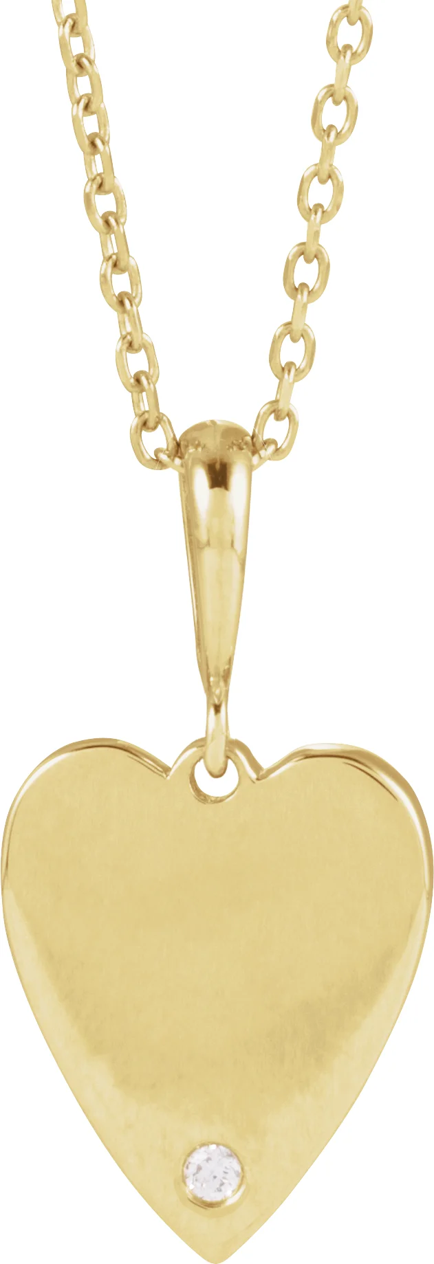Engravable Accented Heart Necklace