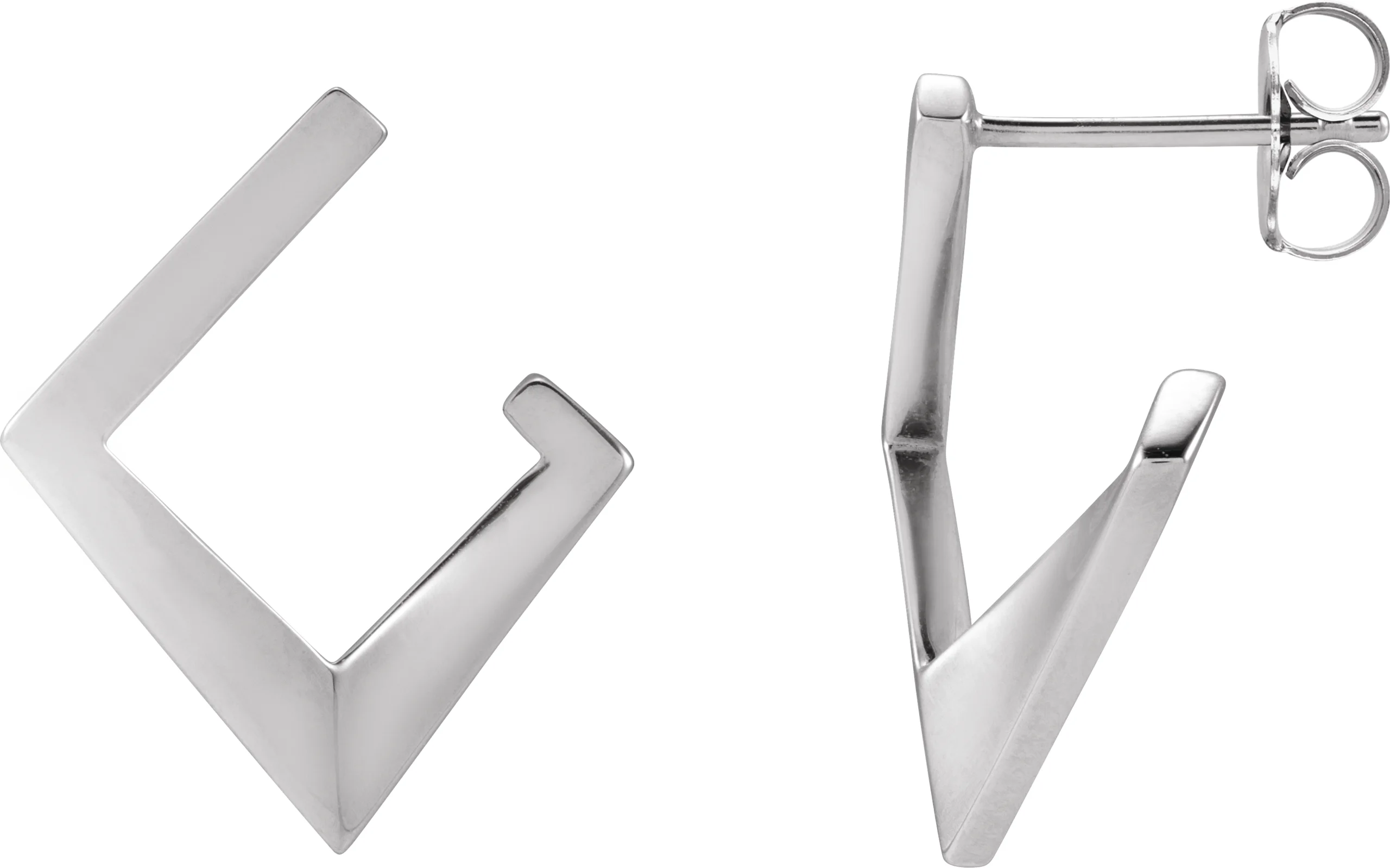 Geometric Front-Back Hoop Earring