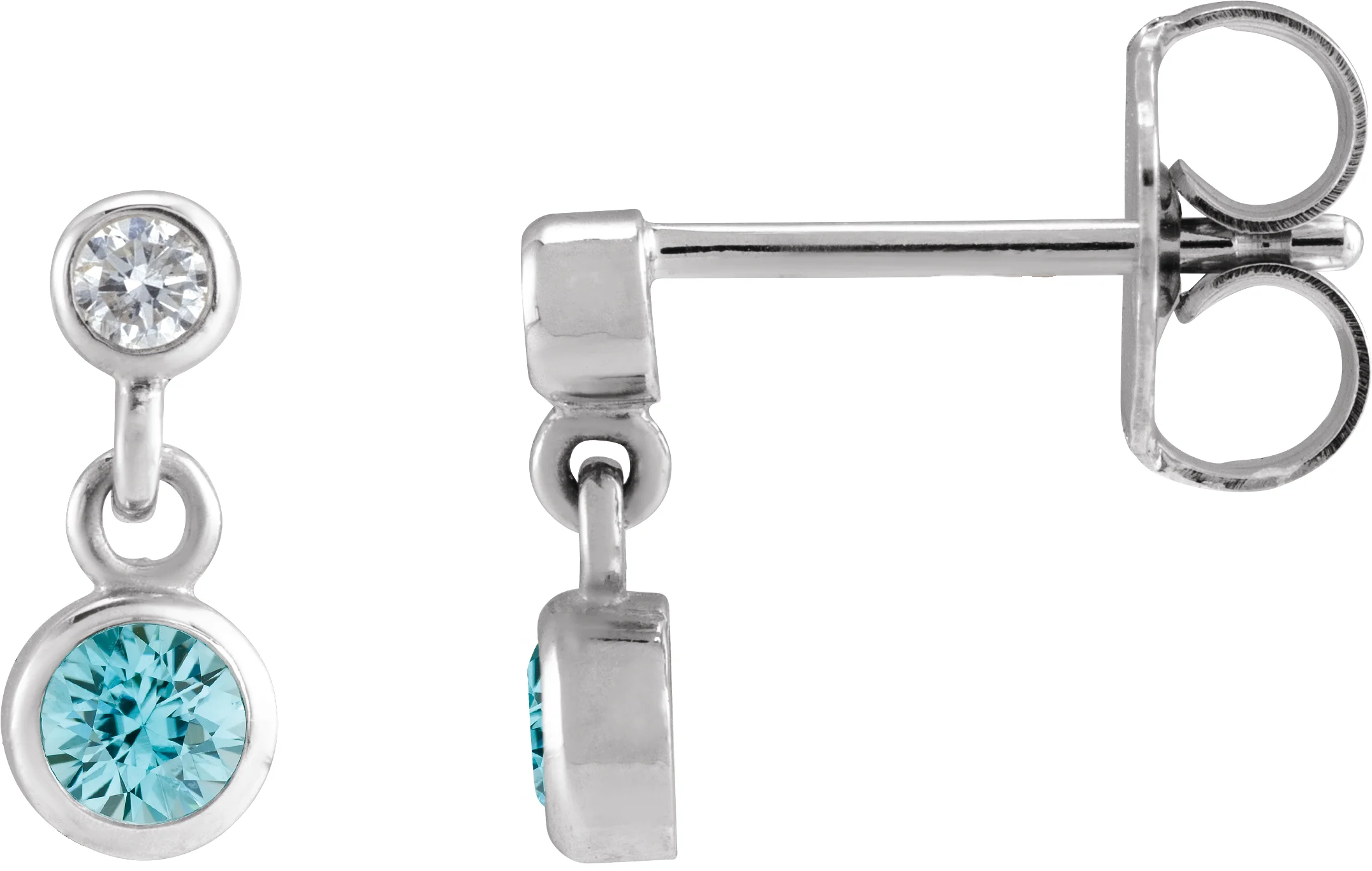 Two-Stone Bezel Set Earrings