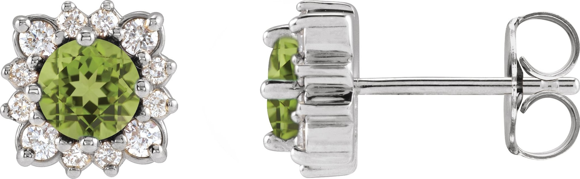 Round Halo-Style Earrings