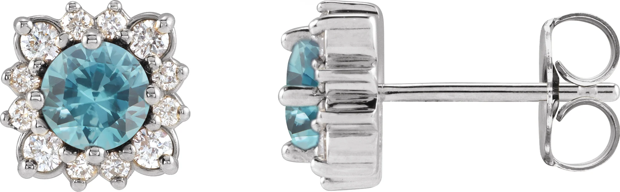 Round Halo-Style Earrings