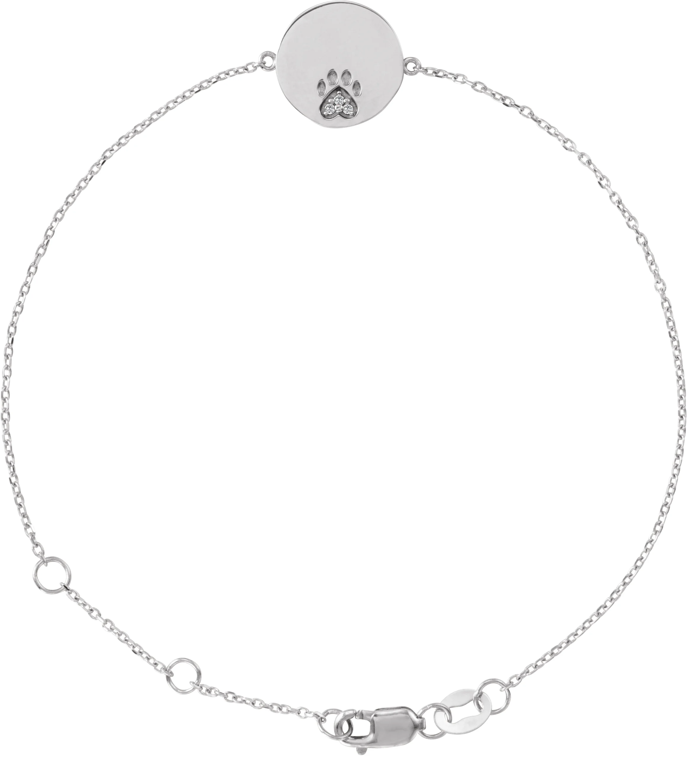 Engravable Paw Print Bracelet